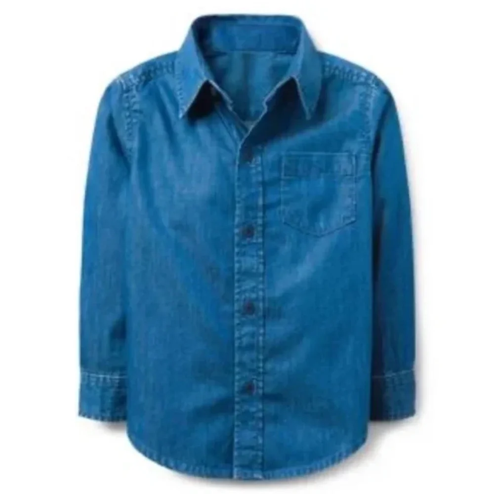 Janie and Jack Boy's Chambray Blue Denim Shirt